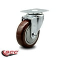 thumbnail image 2 of 4 Inch Maroon Polyurethane Wheel Swivel Top Plate Caster Service Caster Brand, 2 of 2
