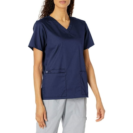 

WonderWink Womens Wonderwork V-Neck Scrub Top 3X-Large Navy