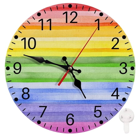 DESIGNICE 2026 New Wall Clock,Wooden Country Design Wall Clocks Battery Operated,Large Bold Numbers Small Wall Clock,10,Style9