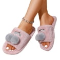 thumbnail image 5 of Willtoo Women Fluffy Faux Fur Slide Slippers Cute Non Slip Open Toe Warm House Slippers For Fall Winter Bedroom Shoes, 5 of 5