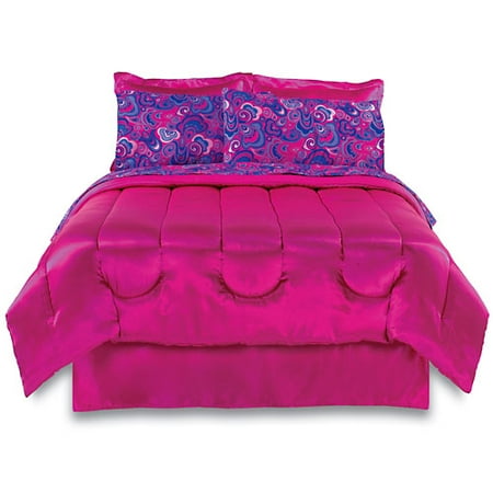 No Boundaries Satin Comforter Set, Pink