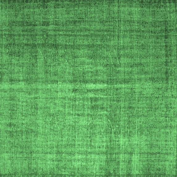 Ahgly Company Indoor Square Abstract Emerald Green Contemporary Area Rugs, 6' Square