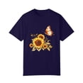thumbnail image 2 of NAMTYQX Shirts for Women Plus Size Bedrucken Print Stretchy Slack Short Sleeve Airoft Crewneck Casual Casual Tops for Women Navy Size L, 2 of 4