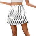 thumbnail image 2 of Qulqfy Womens Summer Mini A-Line Flare Skirts Boho Skinny Polka Dot Wrap Plus Size Zipper White Skirt 3XL, 2 of 6