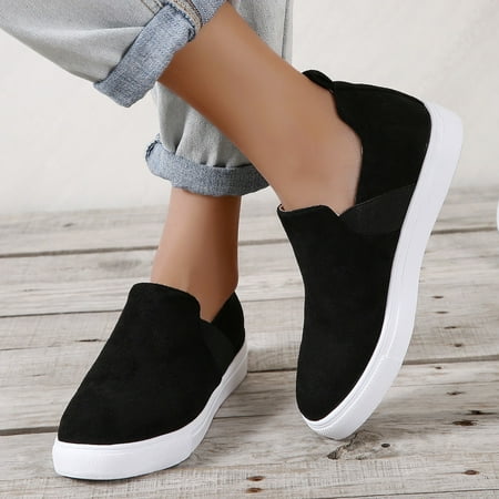 

Vedolay Women s Casual Shoes Women s Soft Flat Shoes Slip-on Round Toe Non-Slip Leisure Shoes White 8