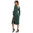thumbnail image 6 of Ecavus Maternity Dress Slit Maxi Long Batwing Sleeves Breastfeeding Nursing Dress for Baby Shower Photoshoot Winter, 6 of 6