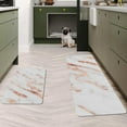 thumbnail image 3 of Marble Kitchen Mats Set 2 Pieces Super Waterproof Non-Slip Burlap Weave Heavy PVC Kitchen Rugs Machine Washable Kitchen Floor Mat for Kitchen,Floor, Bathroom, Sink, Laundry., 3 of 6