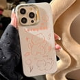 thumbnail image 3 of Funda suave con diseño de gato y flores de dibujos animados para iPhone (blanca, iPhone 16 Pro Max), 3 of 6