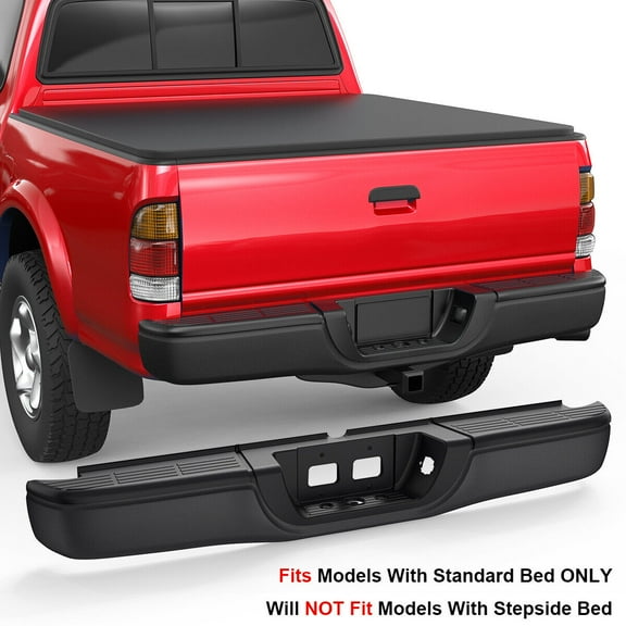 MOSTPLUS Black Steps Bumper Complete Assembly for 2000-2006 Toyota Tundra Rear Steel