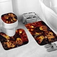 thumbnail image 4 of 4Pcs Halloween Shower Curtain Set, Help Me with Bloodys Hands for Halloween Decorations Theme, Horror Movie Themed Holiday Polyester with Non-Slip Rugs,Toilet Lid Cover and Bath Mat,72x72in, 4 of 6