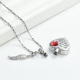 thumbnail image 4 of January Birthstone Heart with Feather Cremation Jewelry for Ashes Urn Necklace Lockets for Human Ashes Pet Ashes Holder, 4 of 5