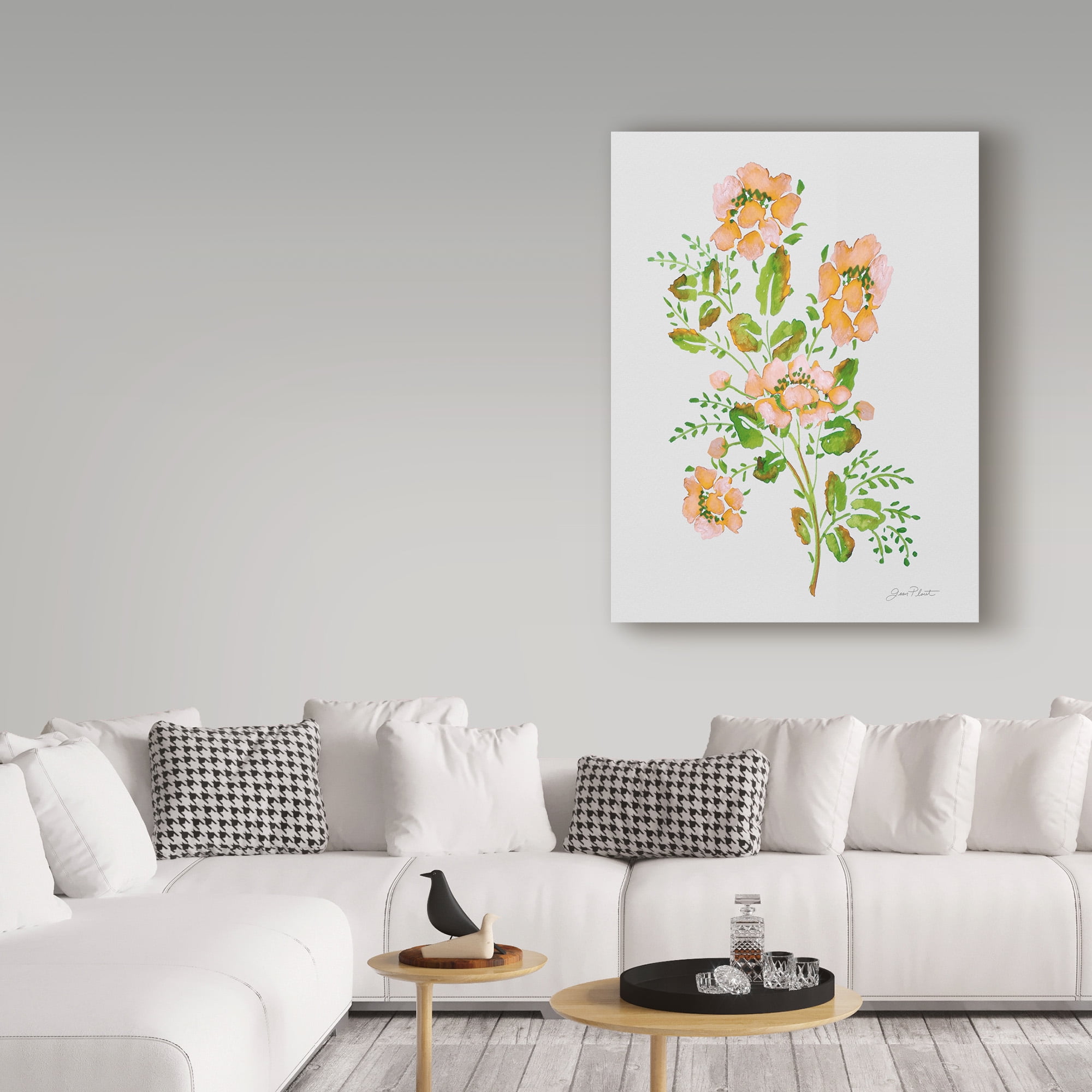 Trademark Fine Art 'Wild Rose Peach 2' Canvas Art by Jean Plout
