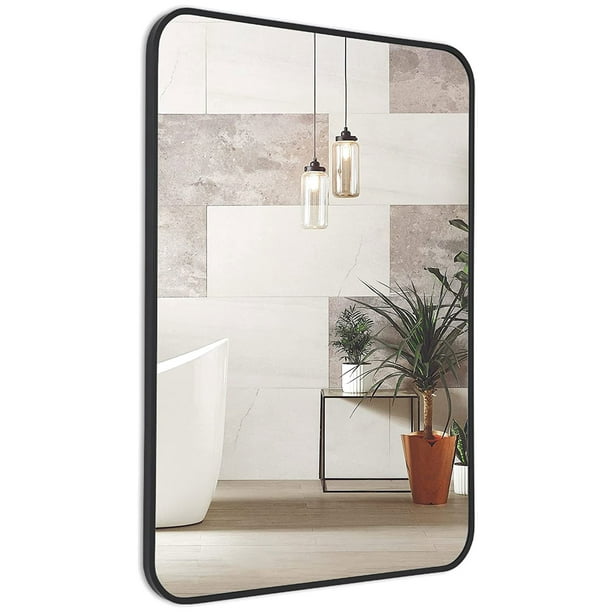 Beaquicy 20 x 28 inch Wall Mirror Rounded Corner Hanging Vanity Mirror