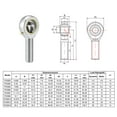 thumbnail image 6 of Uxcell 1/2-inch Bore 1/2-20 Male Thread Left Hand Rod End Bearing, 6 of 6