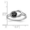 thumbnail image 5 of White Sterling Silver Ring Band Themed Diamond Round Black, 5 of 6