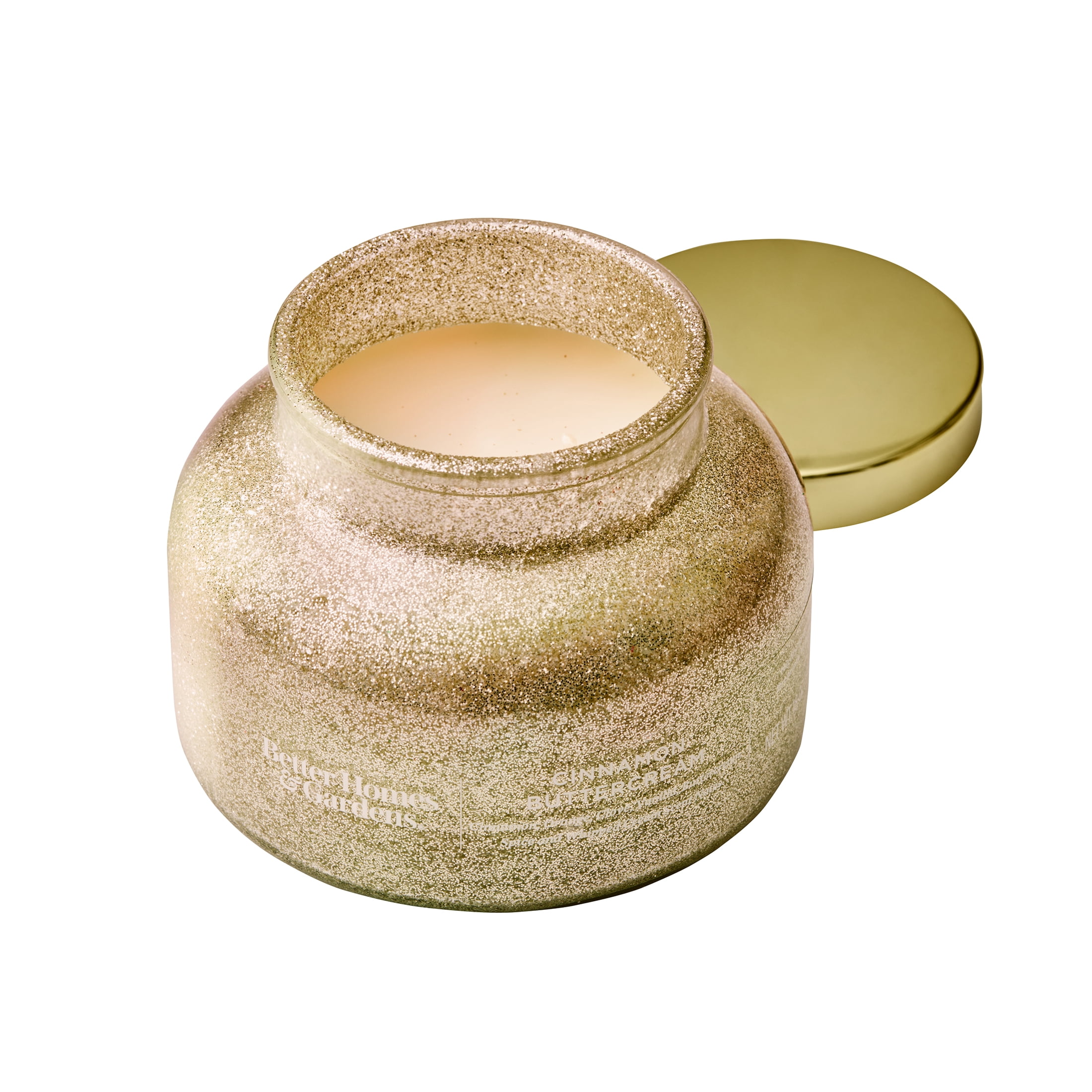 Better Homes & Gardens Cinnamon Buttercream Scented 2 Wick Glitter 18oz Jar Candle