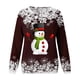 thumbnail image 5 of Pntutb Mujer Otoño e Invierno Casual Navidad Muñeco de nieve Impreso Cuello redondo Manga larga Jersey Blusa Sudadera tops Pntutb Pntutb-3892, 5 of 6