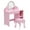 Pink (with accessories), variant on Adjustable LED Lighted Mirror Kids Vanity Desk - Princess Makeup Table with Stool, Drawer, Open Shelves & Accessories, Wooden Dressing Table for Girls 3-9 - Color: Pink (with accessories)
