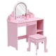 thumbnail image 1 of Yeshouse Tocador infantil con silla, tocador para niñas con estantes y cajón, escritorio infantil con rejillas de almacenamiento, 1 of 7