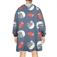 thumbnail image 2 of Blue Football Helmets and Balls Pattern Wearable Oversized Blanket,Wearable Blanket Hoodie for Adults,Cozy Hooded Blankets with Super Pockets,Super Warm Fuzzy Pullover for Women & Men, 2 of 6