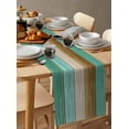 thumbnail image 2 of Table Runner Dresser Scarf 13 x 72 Inch Teal Green Brown Wood Grain Gradient Farmhouse Vintage Table Runners Non-Slip Heat Kitchen Dining Table Decor for Indoor Outdoor Home Party Decoration, 2 of 7