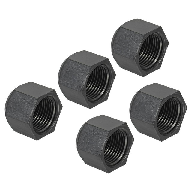 Uxcell Plastic Flare Cap Female Thread 5Pcs 45 Degree SAE Flare Tube Fitting Valve Cap 1/2" 5