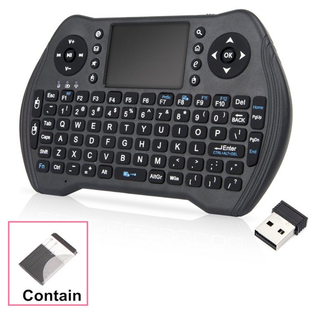 Mini teclado inalámbrico, controlador de mini teclado inalámbrico de 2,4 GHz compatible con Android TV Box, IPTV, HTPC, Smart TV, PC, etc. Xemadio 2033394-1