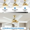 thumbnail image 2 of Dextrus 52in Modern Ceiling Fan with Light, Quiet Reversible Motor, 6-Speed, 5 Blades for Bedroom Living Room Patio - Gold & White, 2 of 8