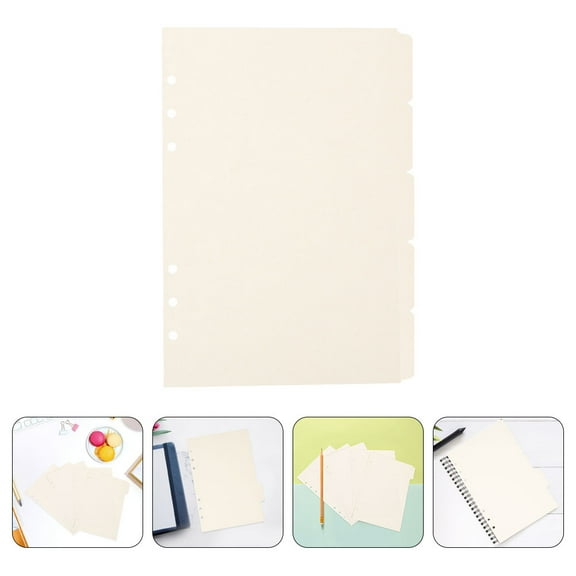 Worgeous 20 Pcs Classification Tabs Notepad Divider Notebook Lined Paper Card Dividers White