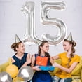 thumbnail image 3 of KatchOn, Silver 15 Balloons Number - 40 Inch | Number 15 Balloons, Happy 15th Birthday Decorations for Girls | Silver 15 Number Balloon, 15 Birthday Decorations Boy | 15th Birthday Decorations, 3 of 8