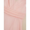 thumbnail image 6 of Linjinx Kids Flower Girls Chiffon V Back Wedding Bridesmaid Dress Asymmetric Hem Pleated Waist Pink 10, 6 of 7