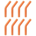 thumbnail image 1 of 8uds Silicona Pajita Puntas Unique Bargains Silicona Pajita Codos Punta Suave Reutilizable Metal Pajita Cubiertas para 6mm/0,24' OD Inoxidable Acero Pajitas Naranja, 1 of 7