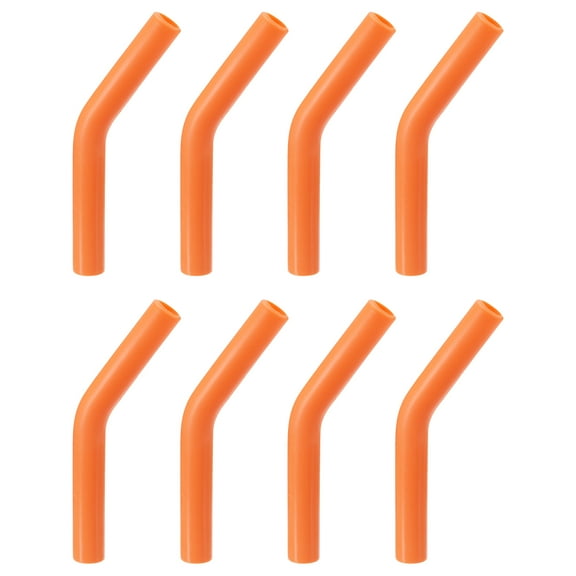 8pack Silicone Straw Tips, Silicone Straw Elbows Tip Fit for 8mm/0.31" OD Stainless Steel Straws, Orange
