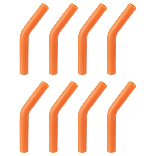 8uds Silicona Pajita Puntas Unique Bargains Silicona Pajita Codos Punta Suave Reutilizable Metal Pajita Cubiertas para 6mm/0,24' OD Inoxidable Acero Pajitas Naranja