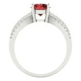 thumbnail image 4 of Clara Pucci 14K White Gold Solid Gold Garnet Solitaire with Accents Anniversary Ring for Women - 1.27 cttw Round Cut, 4 of 8