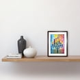 thumbnail image 2 of Jewish Menorah Candles Multicolour Folk Art Watercolour Painting Artwork Framed Print Wall Art 9X7 Inch, 2 of 5