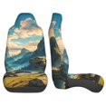 thumbnail image 3 of Fuzoiu Valley River Dinosaur Print Seat Covers Set, Car Seat Covers Front Seats, Car Seat Protector, Car Seat Cushion, Seat Covers Carseat Cover Universal Fit for Most Cars, 3 of 7