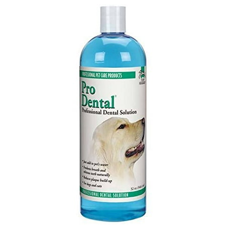 DOG & CAT DENTAL SOLUTION - Freshens Bad Breath and Cleans Dogs' & Cats' Teeth(32 Ounce 1 (Best Way To Freshen Dogs Breath)