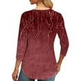 thumbnail image 3 of HomeGardon 3/4 Length Sleeve Womens Tops,Womens Shirts Women's Round Neck Cover Casual Printed Fashion Top,S-XXL, 3 of 7