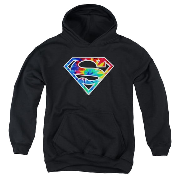 Superman - Superman Tie Dye Logo - Youth Hooded Sweatshirt - Medium