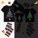 thumbnail image 4 of Conjunto de pijamas navideños a juego, fuegos artificiales brillantes luminosos, 4 of 4