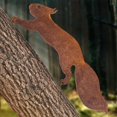 thumbnail image 3 of Squirrel Climbing Tree, Metal Garden Ornament - 30cm - Natural Rust Patina, 3 of 5
