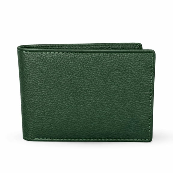 Hunar Men's Green Genuine Leather Bifold Wallet with Coin Pocket, 3 Card Slots, Hidden Pocket & Cash Compartment, Slim Compact Wallet for Everyday Use