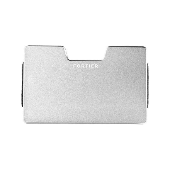 Fortier Tarjetero Minimalista Premium Protección Rfid Plata Mate