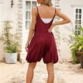 thumbnail image 5 of FAIWAD Shorts Rompers for Women Summer Casual Sleeveless Spaghetti Strap Deep V Neck Loose Baggy Jumpsuit with Pockets, 5 of 8