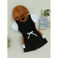 thumbnail image 3 of Bagilaanoe 2pcs Toddler Baby Boy Short Pants Set Short Sleeve Hooded Tops + Shorts 3M 6M 12M 18M 24M 3T Kids Casual Summer Outfits, 3 of 9