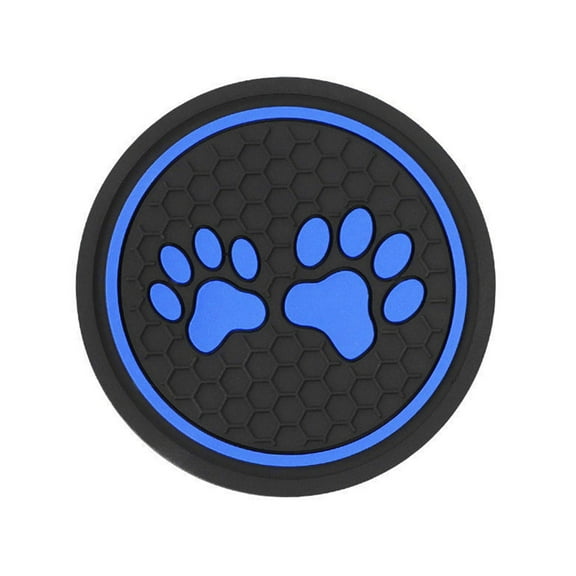 Jkung Car Round Water Bottle Silicone Coaster Dog Paw Print Cup Holder Anti-slip Hear-resistant Silicone Cup Mat Car Interior Accessories
