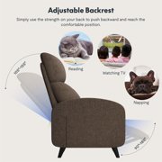 FlexiSpot Pushback Recliner Chair Adjustable Faric Home Living Single Reclining Sofa Weight Capacity 300 lbs Grey, Brown