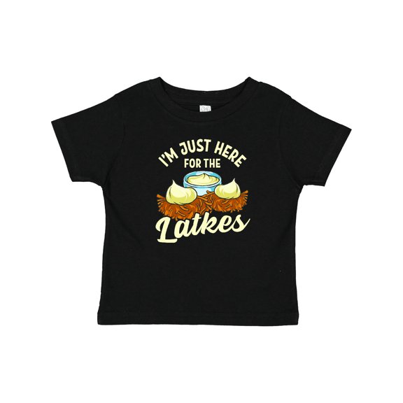Inktastic Hanukkah Funny Here for Latkes Boys or Girls Baby T-Shirt