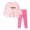 a55-Pink, variant on yboeqw Kids Fall Winter Outfit for Girls Long Sleeve Crewneck Animal Print Peplum T-Shirt Pants Toddler Casual 2Pcs Clothing,Size 6 Years